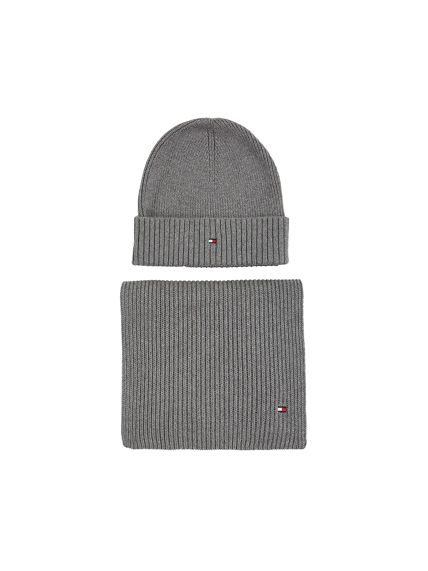 TOMMY HILFIGER | Geschenkset Mütze und Schal | grau